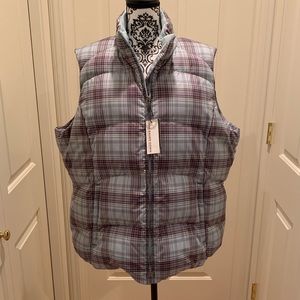 Eddie Bauer Tartan Down Vest ~ NWT